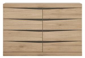 Kenstoga Wooden Chest Of Drawers In Grained Oak With 8 Drawers