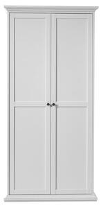 Paroya Wooden Double Door Wardrobe In White