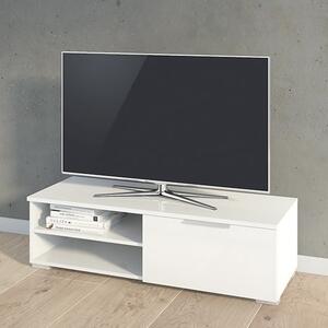 Matcher High Gloss 1 Drawer 2 Shelves TV Stand In White