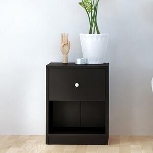 Maiton Wooden 1 Drawer Bedside Cabinet In Black