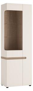 Cheya Tall Right Handed Display Unit In White Gloss And Oak