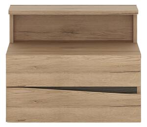 Kenstoga Left Handed 2 Drawers Bedside Cabinet In Grained Oak