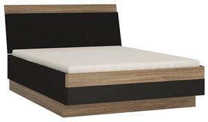 Moneti Wooden King Size Bed In Stirling Oak And Matt Black