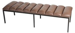 Clestine Faux Leather Dining Bench In Brown