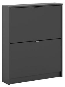 Shovy Wooden Shoe Cabinet In Matt Black With 2 Doors And 1 Layer