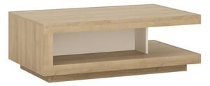 Lyco Wooden Coffee Table In Riviera Oak And White High Gloss