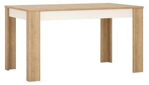 Lyco Medium Extending Wooden Dining Table In Oak White Gloss