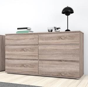 Naira Wooden Chest Of Drawers In Truffle Oak With 6 Drawers