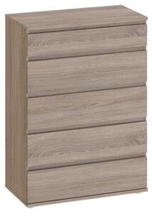 Naira Wooden Chest Of Drawers In Truffle Oak With 5 Drawers