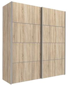 Trek Wooden Sliding Doors Wardrobe In Oak With 2 Shelves