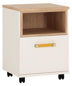 Kepo Wooden Office Pedestal Cabinet In White High Gloss And Oak