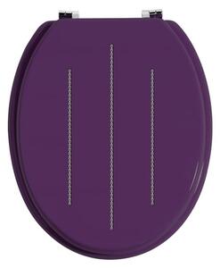 Kelant Wooden Diamante Toilet Seat In Purple