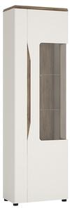 Toltec Right Handed Wooden Display Cabinet In Oak White Gloss