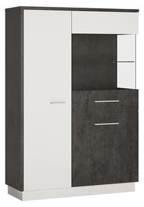 Zinger Right Handed Low Wooden Display Cabinet In Grey And White