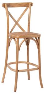 Hapron Cross Back Wooden Bar Stool In Light Oak