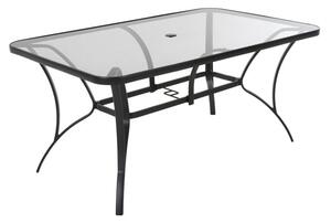 Crook Outdoor Paloma Glass Dining Table In Dark Grey