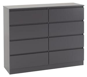 Mcgowan Wooden Chest Of Drawers In Grey With 8 Drawers