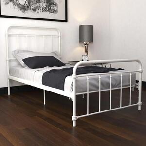 Wayne Metal Single Bed In White