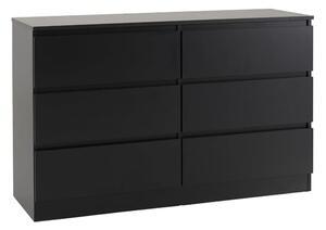 Mcgowan Wooden Chest Of Drawers In Black With 6 Drawers