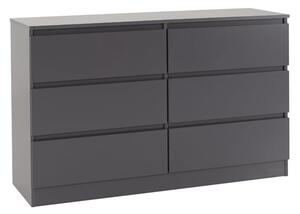 Mcgowan Wooden Chest Of Drawers In Grey With 6 Drawers