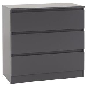 Mcgowan Wooden Chest Of Drawers In Grey With 3 Drawers