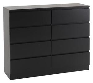 Mcgowan Wooden Chest Of Drawers In Black With 8 Drawers