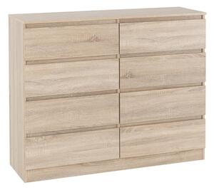 Mcgowan Wooden Chest Of Drawers In Sonoma Oak With 8 Drawers