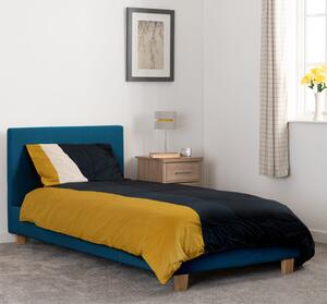 Prenon Fabric Upholstered Single Bed In Petrol Blue