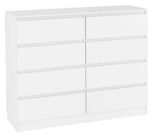 Mcgowan Wooden Chest Of Drawers In White With 8 Drawers