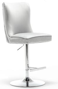 Belkon Velvet Upholstered Gas-Lift Bar Chair In Light Grey