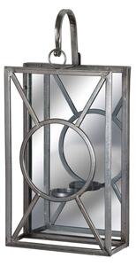 Aventis Rectangular Mirrored Tealight Holder In Antique Silver