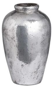 Axon Tall Metallic Ceramic Vase In Silver