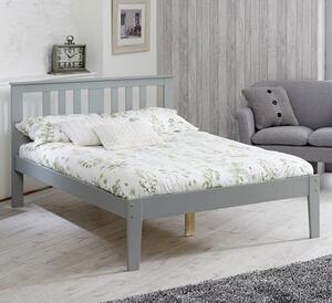 Cloven Wooden Small Double Bed In Grey