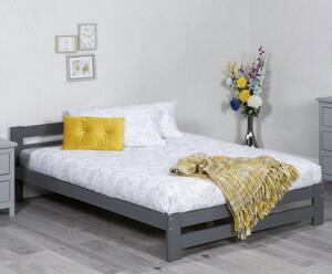 Zenota Wooden Small Double Bed In Grey