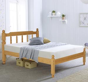 Coleton Spindle Wooden Double Bed In Waxed Pine