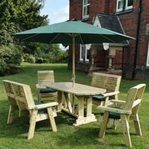 Erog Garden Wooden Dining Table With 2 Chairs And 2 Benches