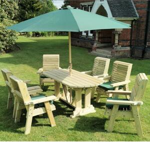 Erog Garden Wooden Dining Table With 6 Chairs In Timber