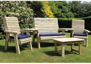 Erog Wooden Outdoor Occasional Seating Set With Coffee Table