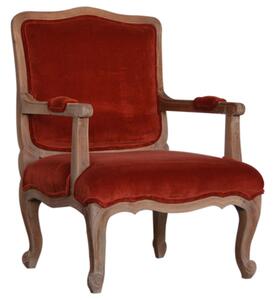 Rarer Velvet French Style Accent Chair In Rust And Sunbleach