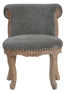 Cuzco Velvet Accent Chair In Grey And Sunbleach