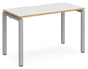 Arkos 1200mm Computer Desk In White And Oak With Silver Legs