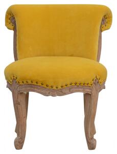 Cuzco Velvet Accent Chair In Mustard And Sunbleach