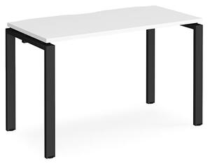 Arkos 1200mm Wooden Computer Desk In White With Black Legs