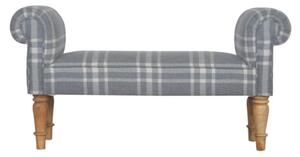 Cassia Fabric Hallway Seating Bench In Canus Tartan