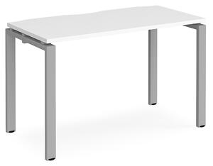 Arkos 1200mm Wooden Computer Desk In White With Silver Legs