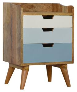 Nobly Wooden Gradient Bedside Cabinet In Blue And White