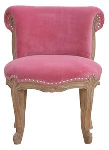 Cuzco Velvet Accent Chair In Pink And Sunbleach