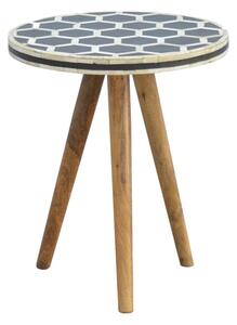 Ouzo Wooden Side Table In Bone Inlay