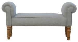 Cassia Fabric Hallway Seating Bench In Grey Tweed