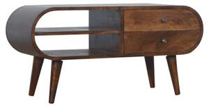 Vary Wooden Circular TV Stand In Chestnut